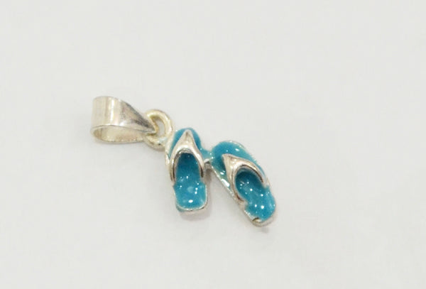 Sterling Silver Blue Slipper Pendant - Auriann