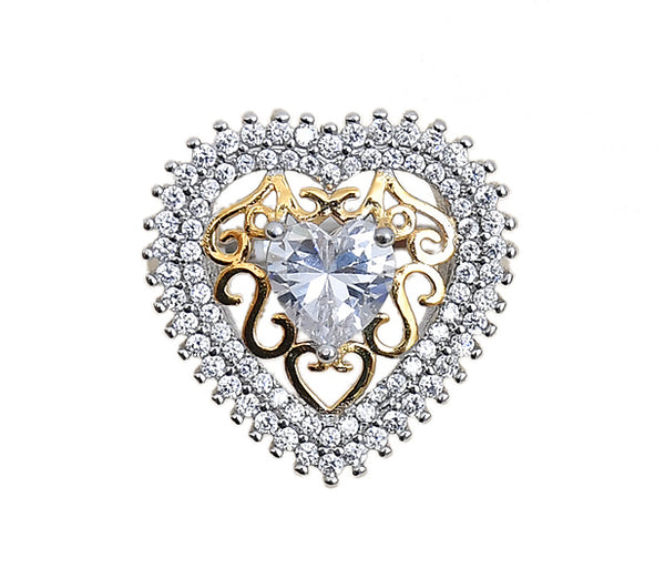 Sterling Silver Heart Shaped Corutai Ring - Auriann
