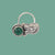 RITI- 925 Sterling Silver Oxidised Emerald Stone Nose Ring