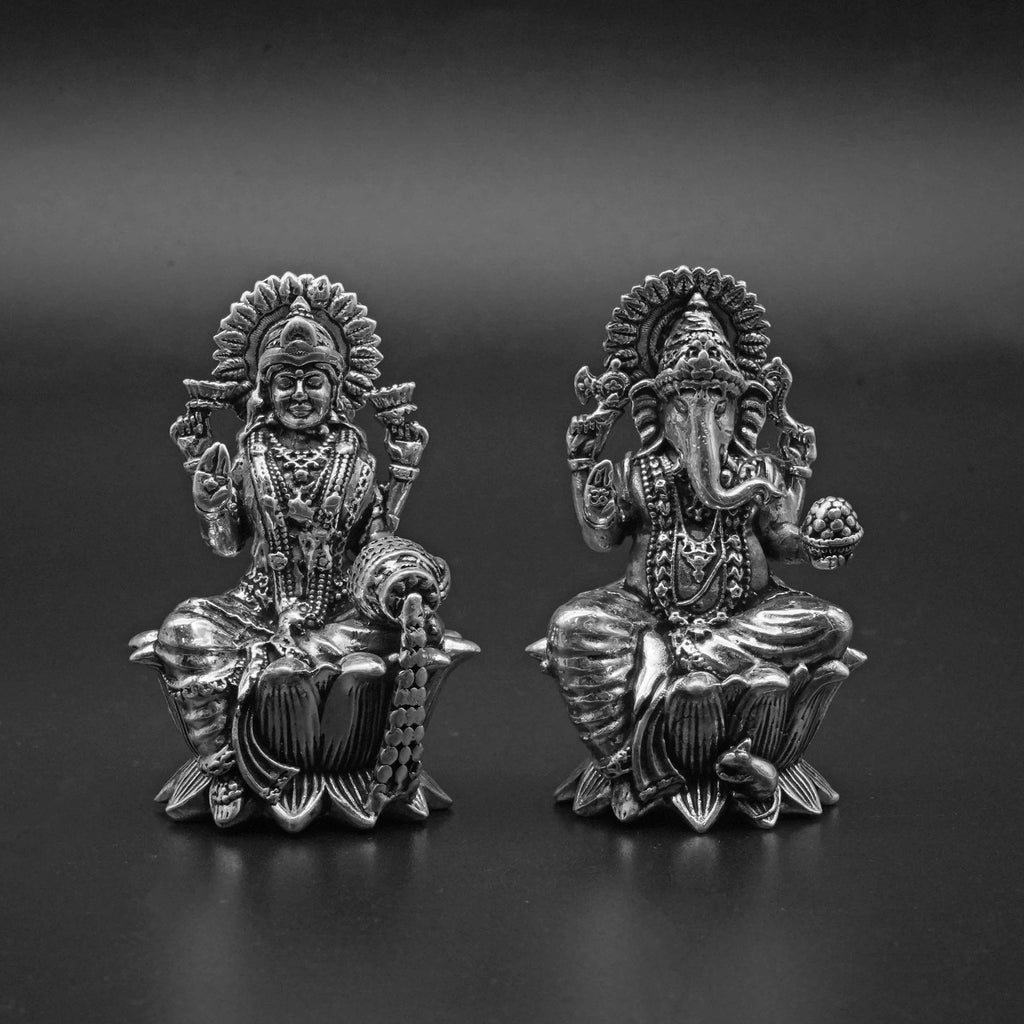 Buy 925 Sterling Silver Ganesh Laxmi Ji Combo Set Medium Size