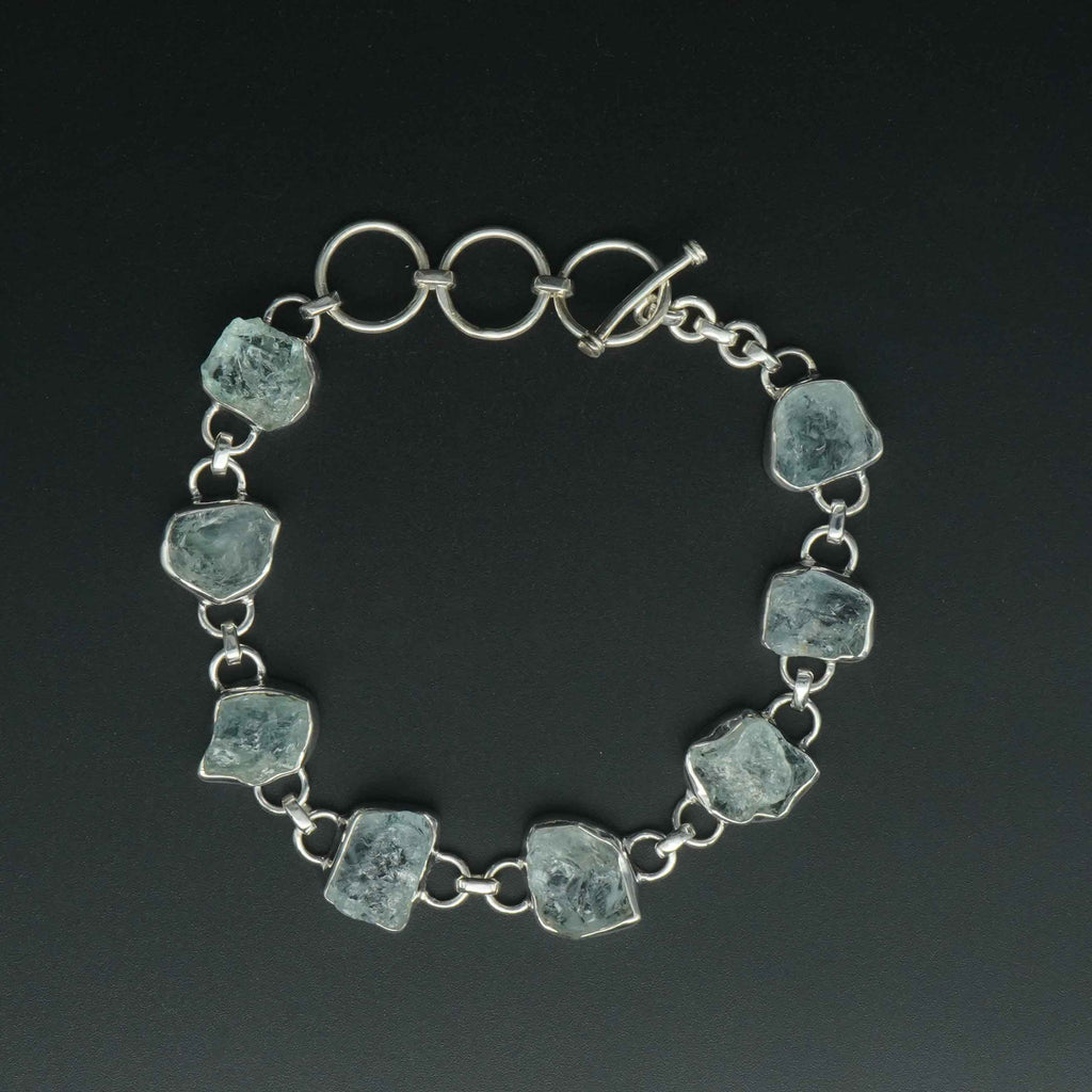 Buy Natural Aqua Marine 925 sterling silver bracelets