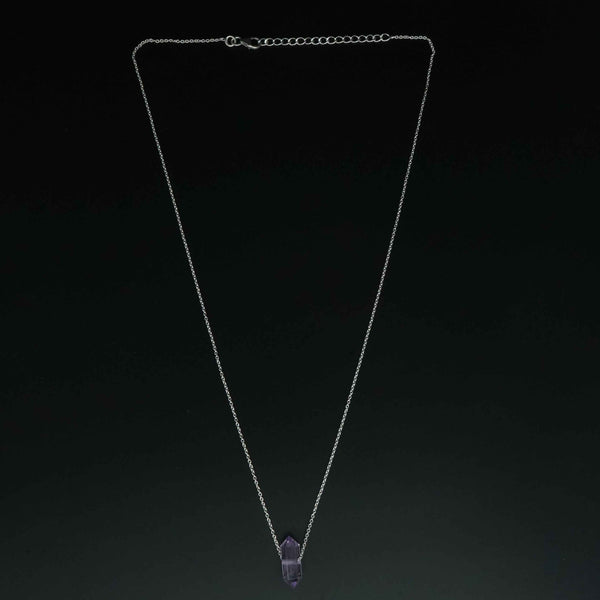 Buy 925 Sterling Silver Amethyst Pencil Pendant With Chain