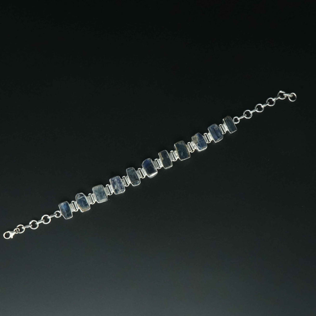 Buy Row Blue Kyanite Gemstone 925 Sterling Silver Bracelet