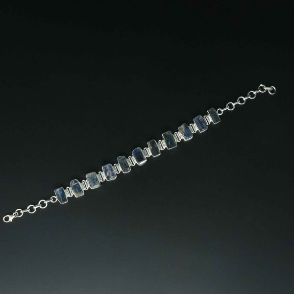 Buy Row Blue Kyanite Gemstone 925 Sterling Silver Bracelet