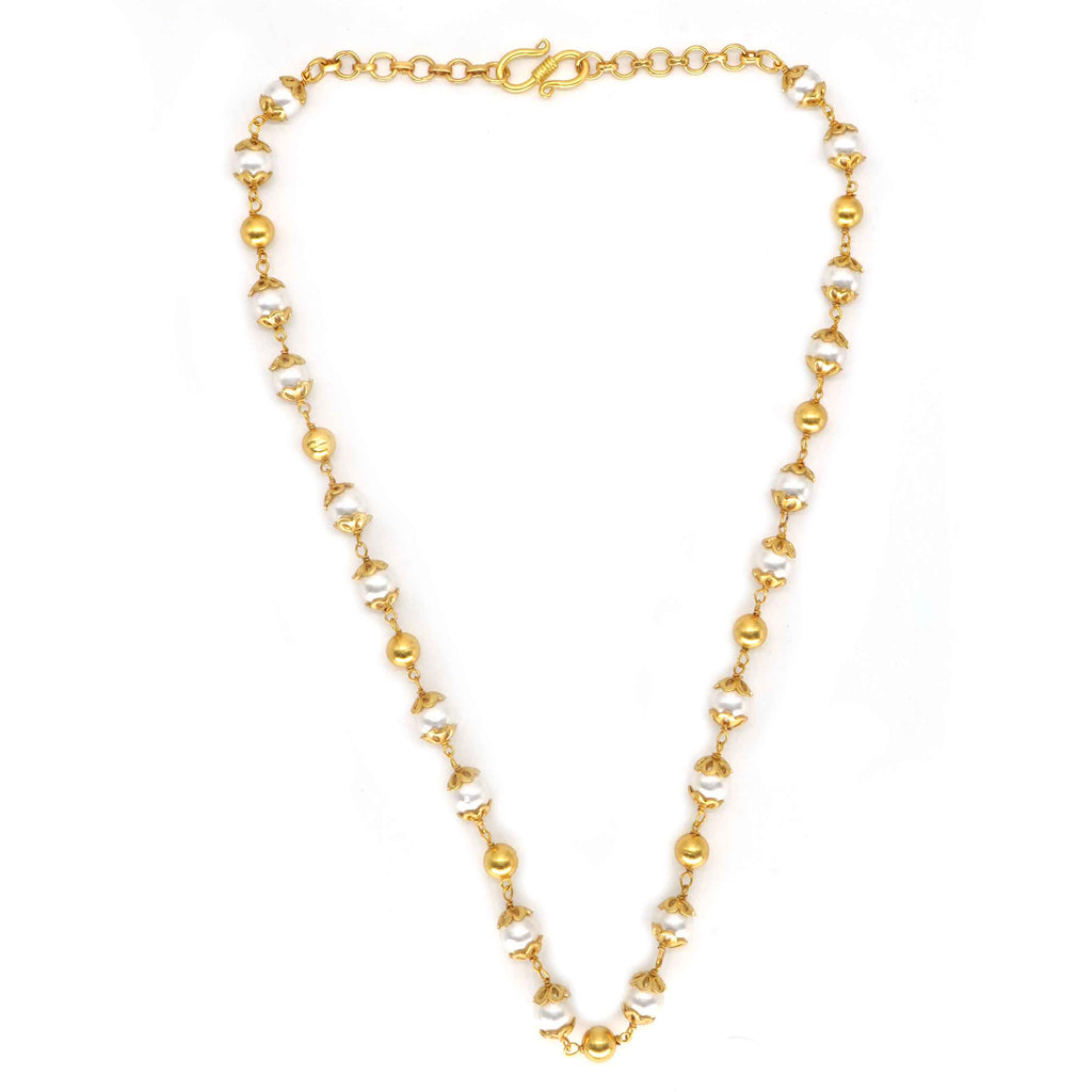 Buy Gold Plated Pearl Necklace 925 Sterling Silver jewellery