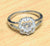 Sterling Silver Cushion Shaped Solitaire Halo Ring - Auriann