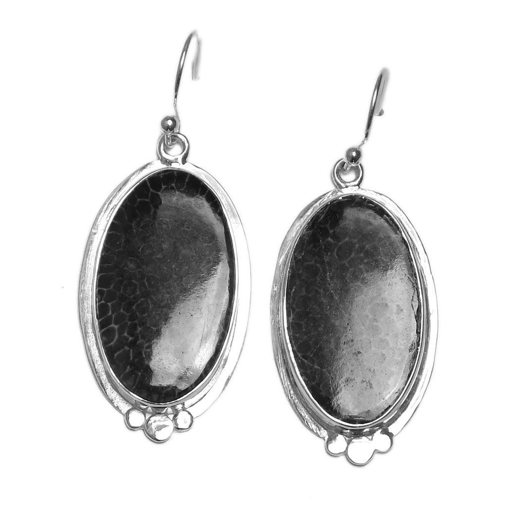Sterling Silver Oval Shape Drop Earring - Auriann