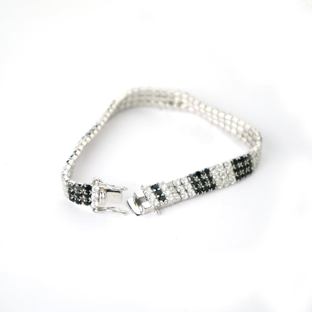 Buy 925 Sterling Silver Jewellery Black Stone Bracelet