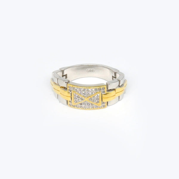 Buy Gold Plated Men's Watch Ring 925 Sterling Silver jewellery
