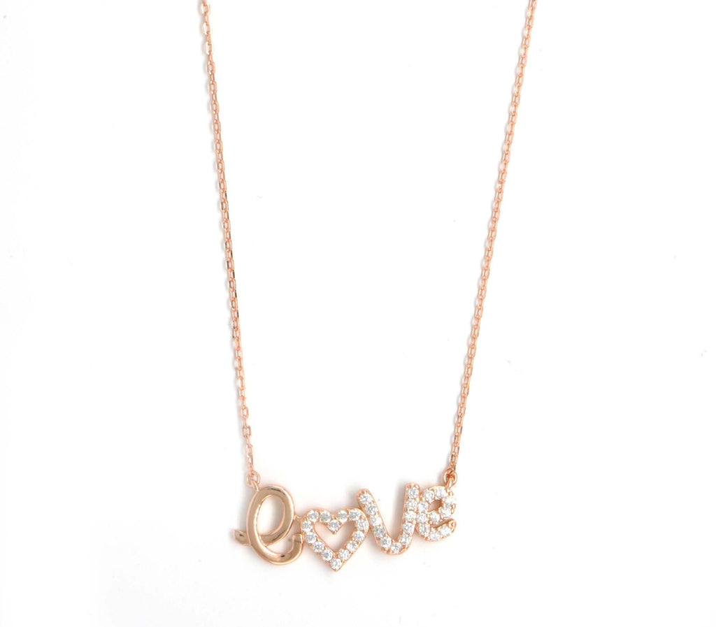 Buy 925 Sterling Silver Jewellery Love Pendant Chain