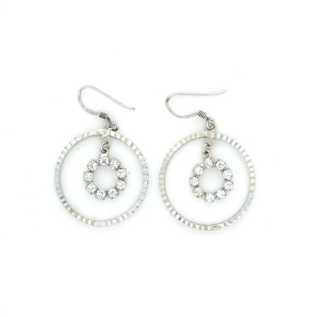Buy 925 Sterling Silver jewellery CZ Double Hoop Earring for women