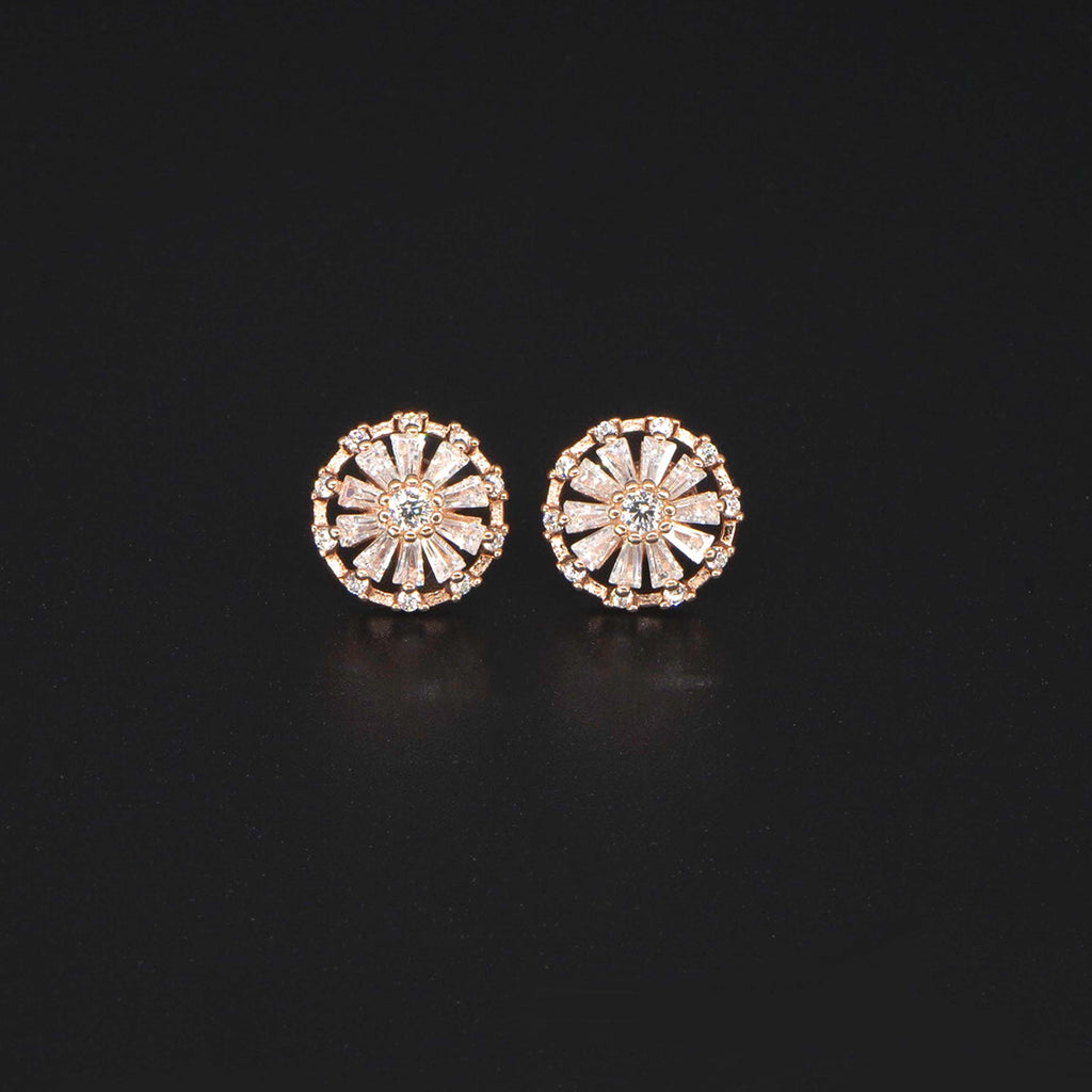Buy  Solitaire  Rose Gold Stud with 925 Sterling Silver Earrring
