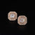 Buy 925 Sterling Silver Square Shaped  Crystal Rose Gold Stud