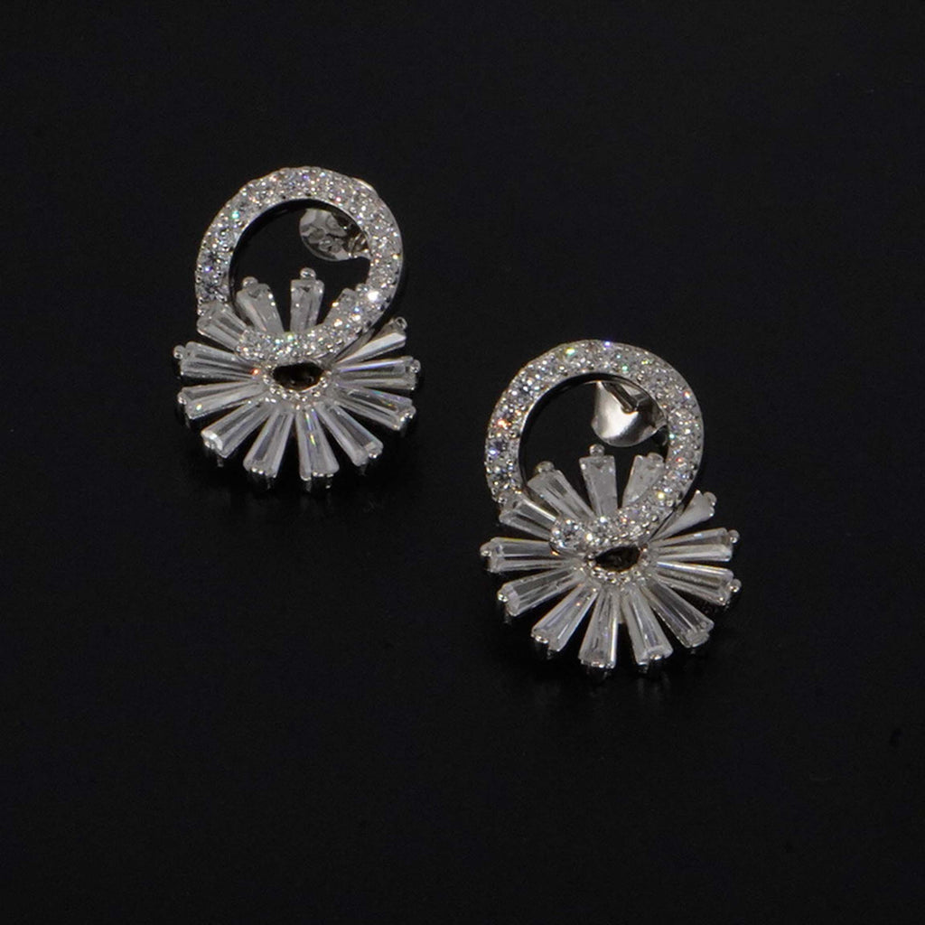 Buy Antique Flower Shaped Stud 925 Sterling Silver Jewellery for women