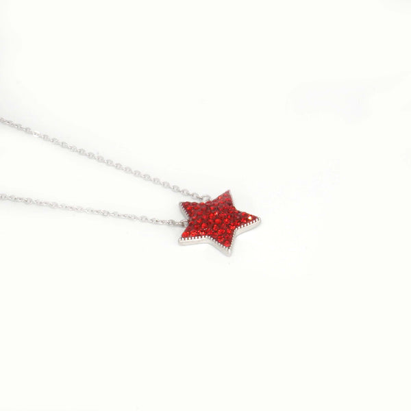 Buy Red Star 925 Sterling Silver Pendant with Chain