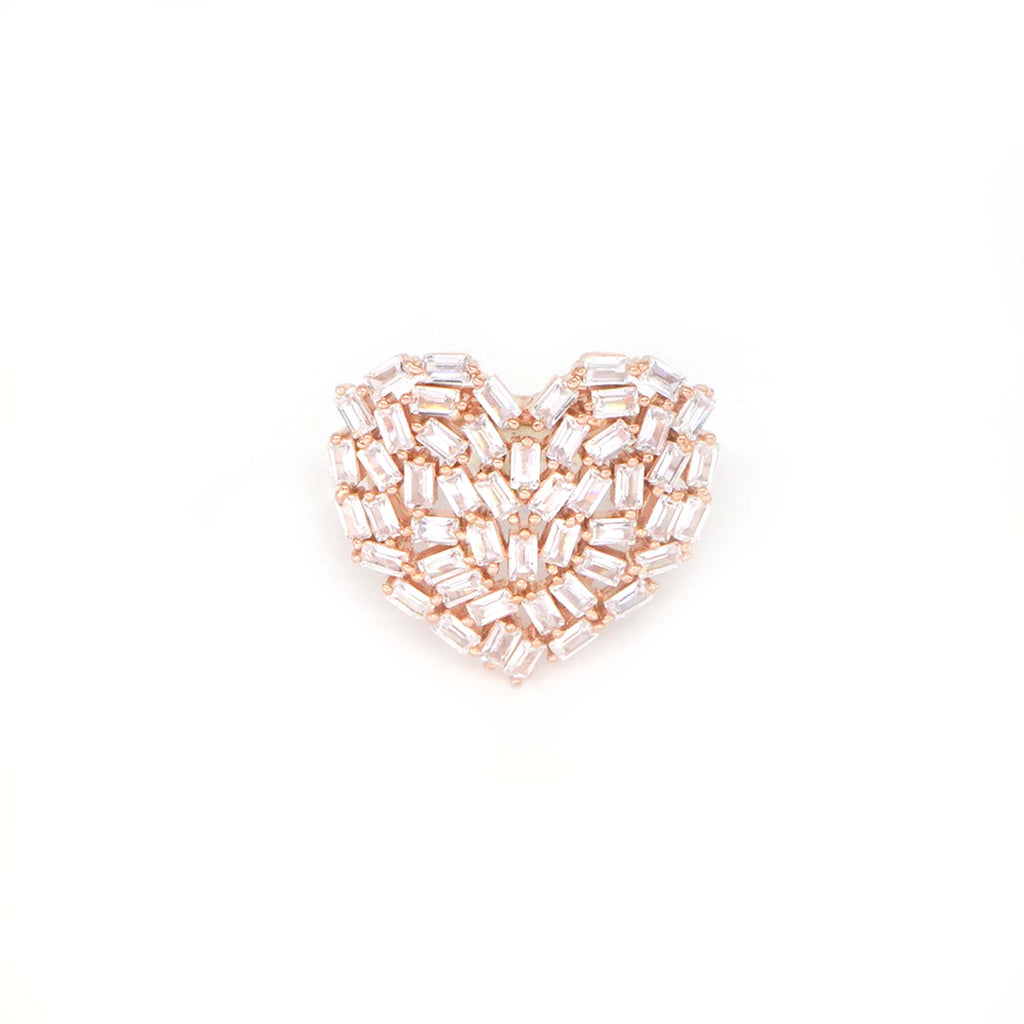Buy a Rose Gold Heart 925 Sterling Silver Ring