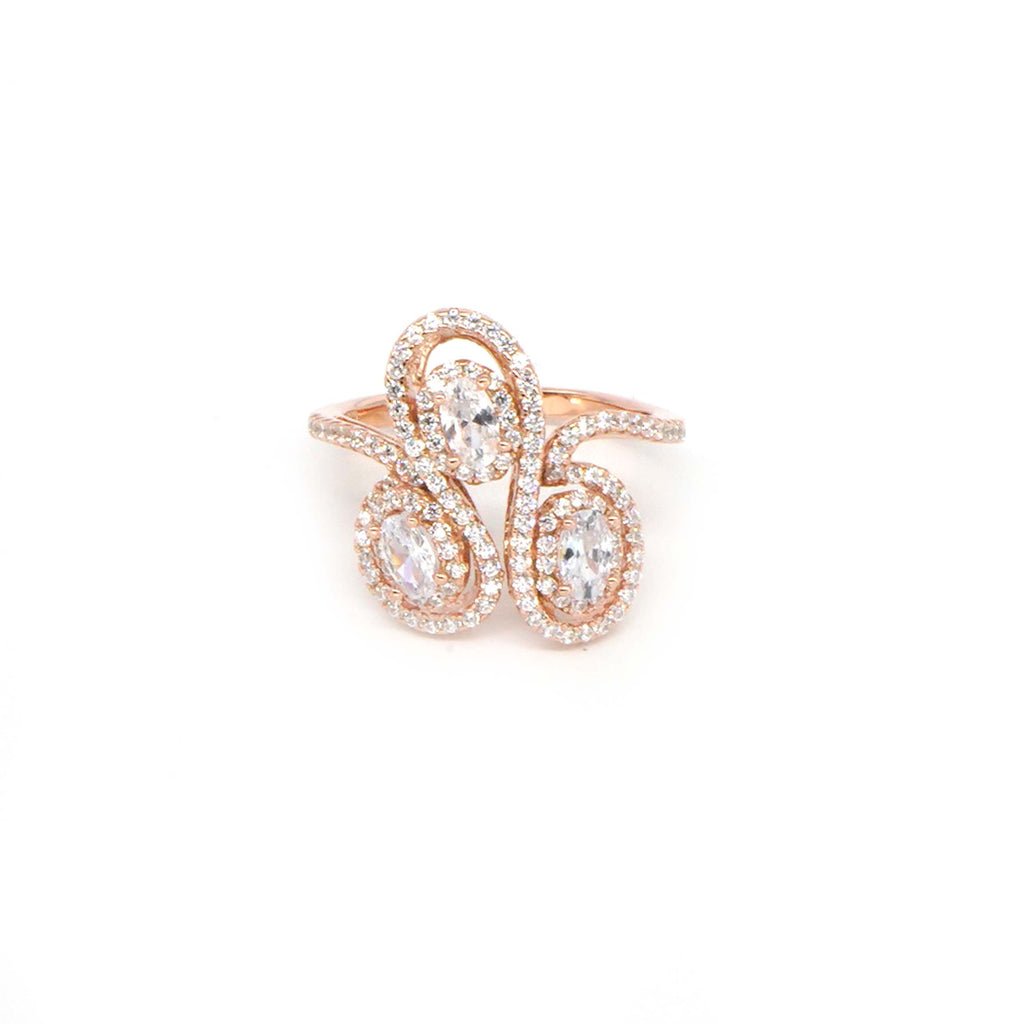 Buy a Rose Gold Charm 925 Sterling Silver Ring