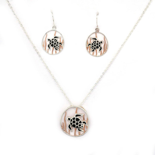 925 Silver Tortoise Necklace With Earring