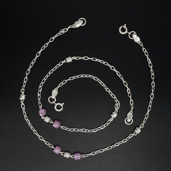 Buy Pink Beaded 925 Sterling Silver Anklet