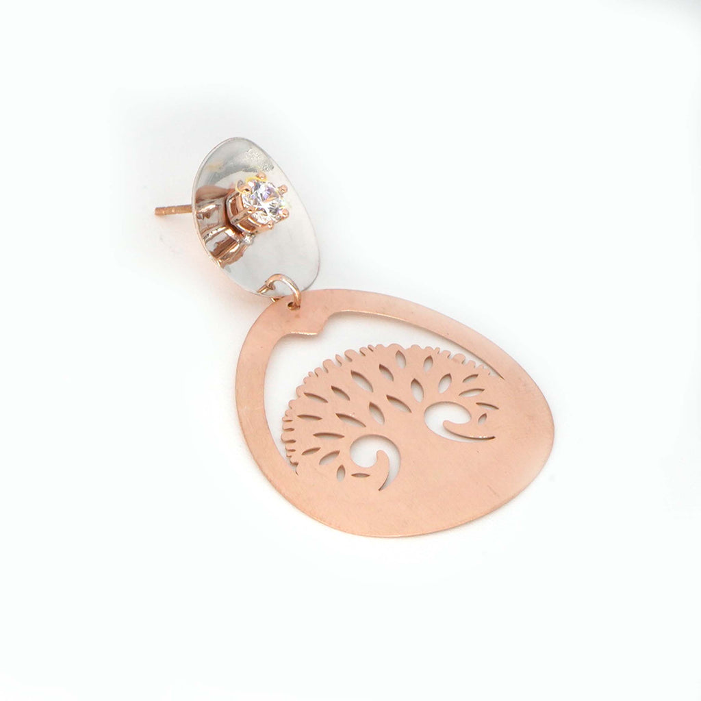 Buy Solid Rose Gold Hanging with 925 Sterling Silver Stud