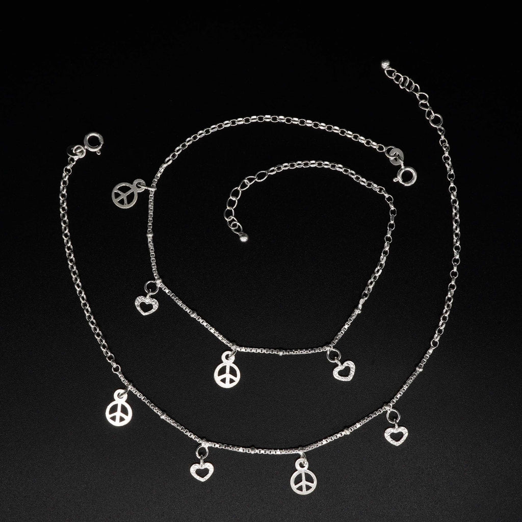 Buy Interlocking Hearts Anklet 925 Sterling Silver jewellery