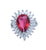 Sterling Silver Marquise CZ Ruby Ring - Auriann