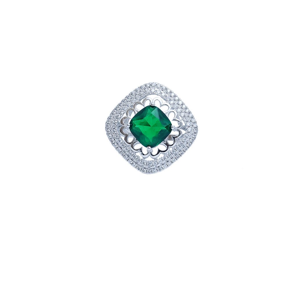 Buy 925 Sterling Silver jewellery Emerald Stone Ring for women