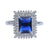 Sterling Silver Blue Sapphire Corutai CZ Lady Ring - Auriann