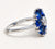 Sterling Silver Flower Blue Sapphire CZ Ring - Auriann