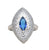 Sterling Silver Blue Sapphire Corutai CZ Ring - Auriann