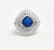 Sterling Silver Blue Sapphire Corutai CZ Designer Ring - Auriann