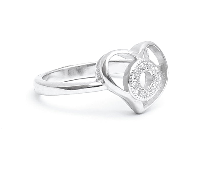 Double Hollow Heart CZ Silver ring - Auriann