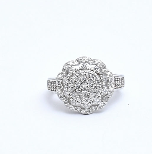 Sterling Silver Round Cubic Zirconia  Ring - Auriann