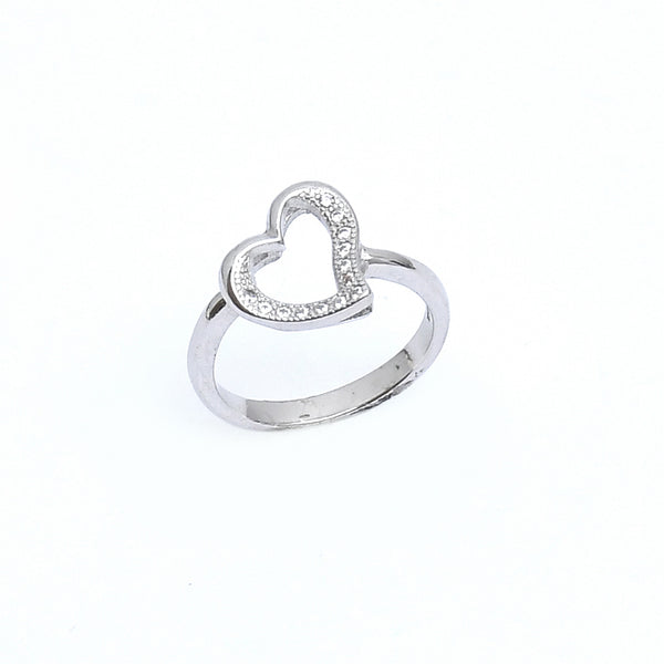 Sterling Silver  Heart CZ Silver ring - Auriann