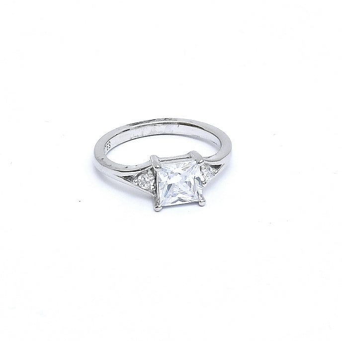 Sterling Silver Cubic Zirconia 3 Stone Ring - Auriann
