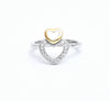 Sterling Silver Stylish Double Heart Ring - Auriann