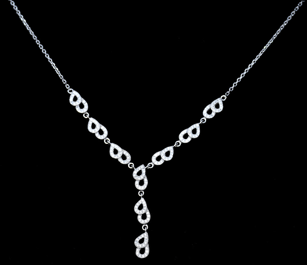 Sterling Silver Half Heart Necklace With Earring - Auriann