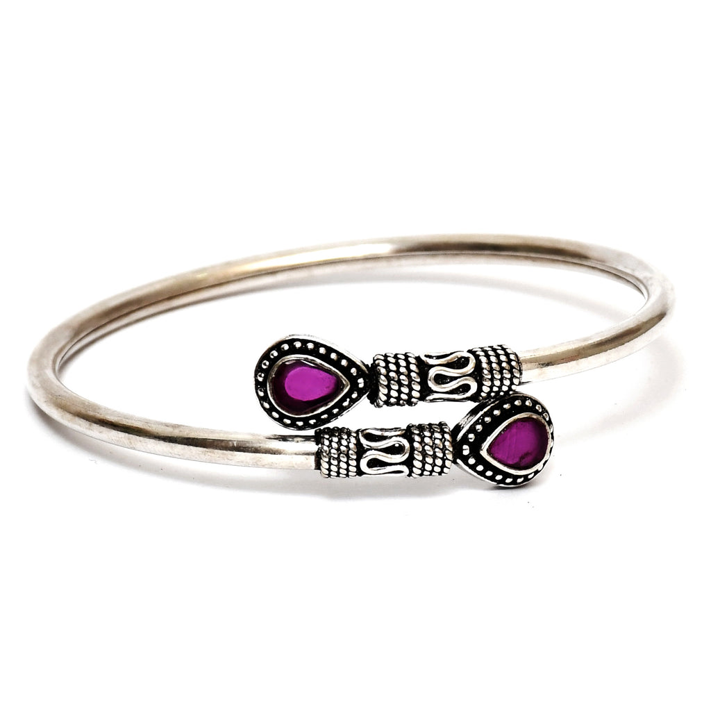 Buy Pink Stone 925 Sterling Silver Bangle