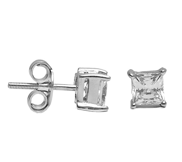 Sterling Silver Swarovski Square  Earrings - Auriann