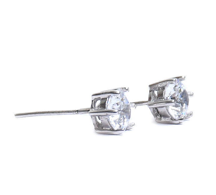 Sterling Silver Swarovski Round Earrings - Auriann