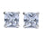 Sterling Silver CZ Square Stud Earring - Auriann