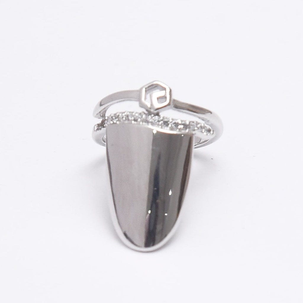 925 Sterling Silver Adjustable Simple Nail Women Jewellery