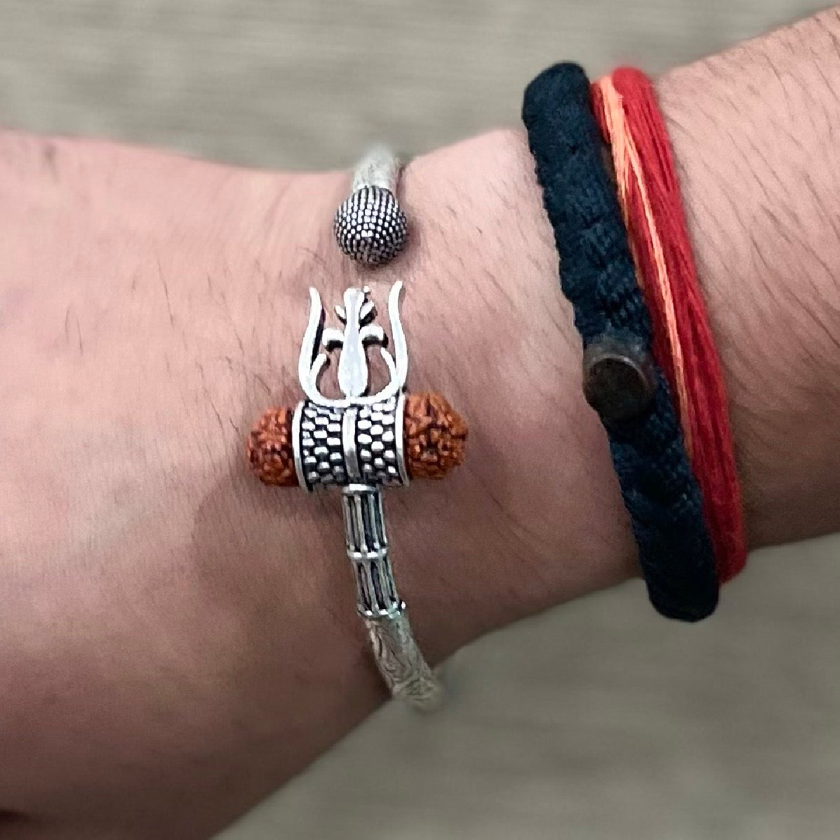 Buy 925 Sterling Silver Handmade Gorgeous Customized Lord Shiva Bangle  Bracelet, Excellent Trident Trishul With Rudraksha Unisex Jewelry Nssk21  Online in India - Etsy