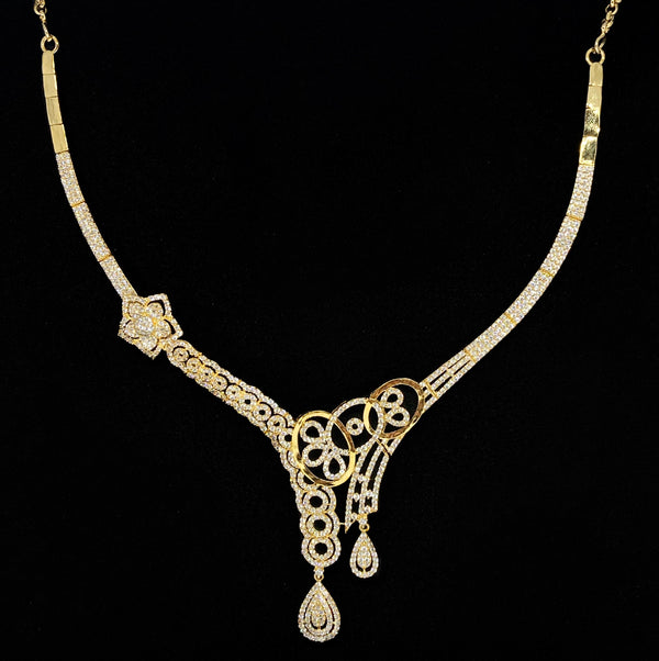 Buy 925 Sterling Silver Jewellery Drop Necklace with Flower Earring for women