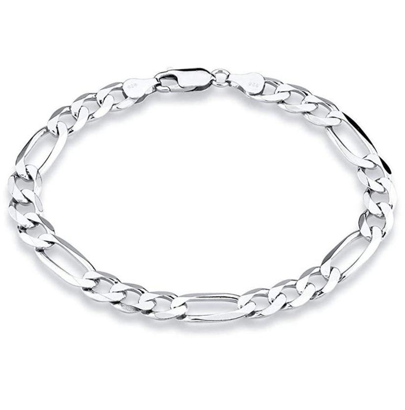Buy 925 Sterling Silver Jewellery Figaro Bracelet